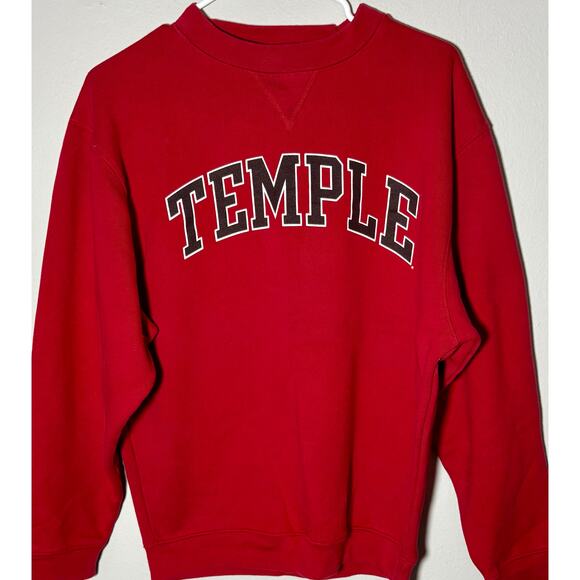 Vintage Temple Owls NCAA Red Crewneck Sweatshirt Sz M - Picture 2 of 8